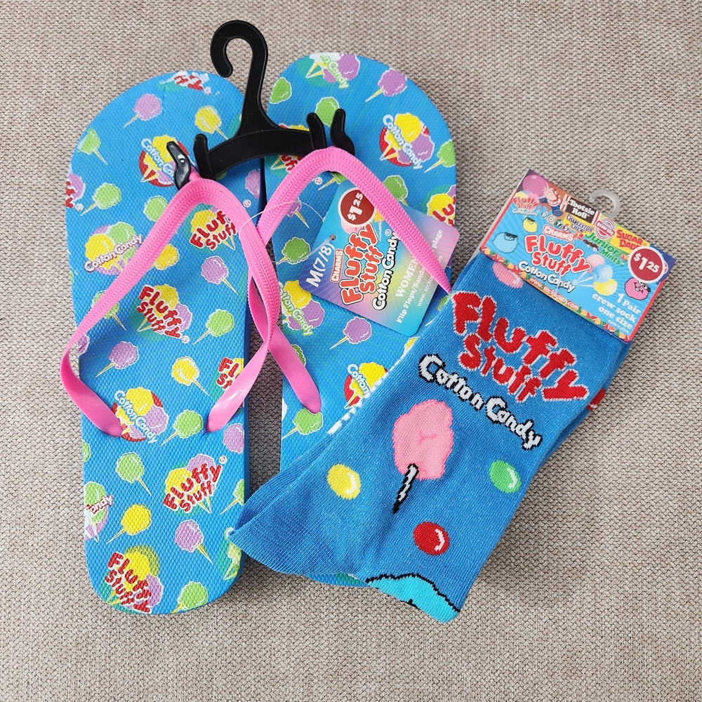 Pink and Blue Sandals with Playful Aquatic Design